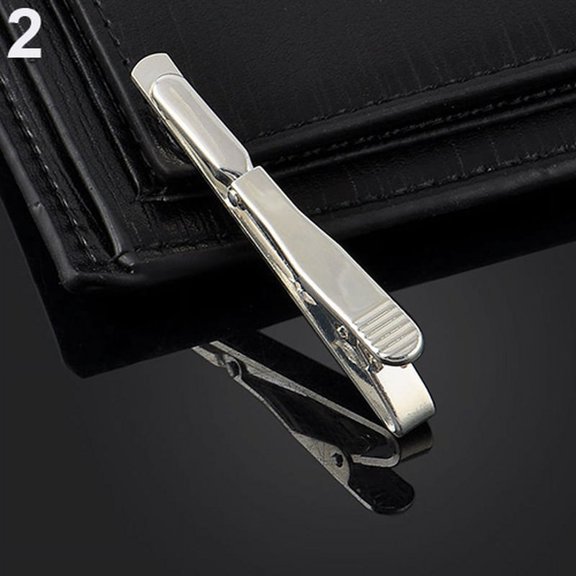 Ruanlalo 1Pc Men Simple Plain Skinny Necktie Tie Bar Clip Clasp Business Accessory Gift Silver