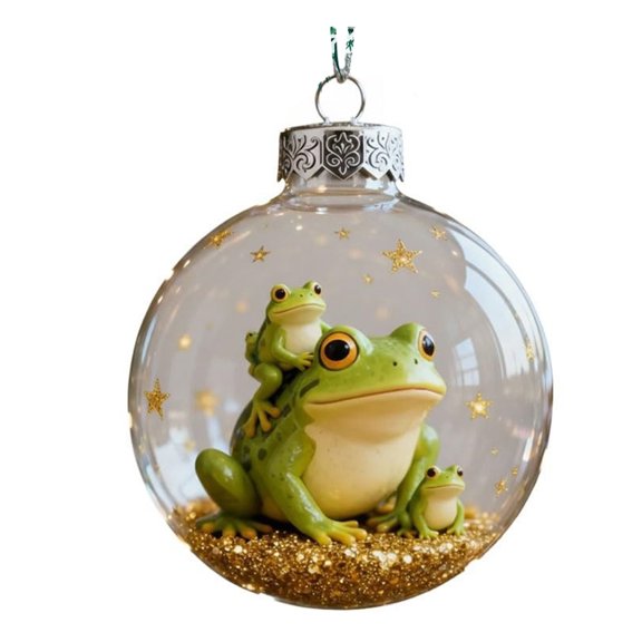 Ruanlalo 2026 Christmas Ball Ornament Set Handcrafted 3D Frog Ornament Different Frogs Theme Holiday Decorations