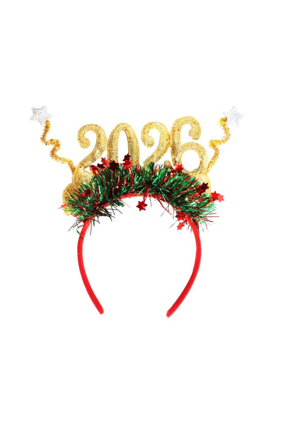 Ruanlalo 2026 New Year Headband with Number Logo Colorful Design Hair Hoop Party Wear New Year Celebration Accessory