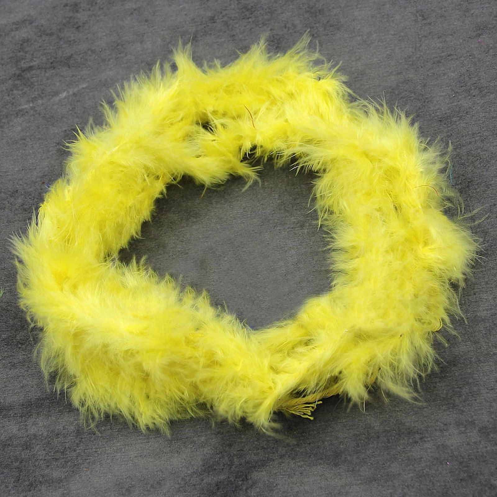Ruanlalo 2M Feather Boa Strip Fluffy Craft Costume Hen Night Dressup Wedding Fancy Party Yellow