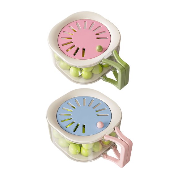 Ruanlalo 2Pcs 2-in-1 Drain And Preservation Basket Fruit Bowl Vegetable Washing And Draining Basket Fruit Basket with Strainer Lid Foldable Handle for Kitchen Fridge Camping