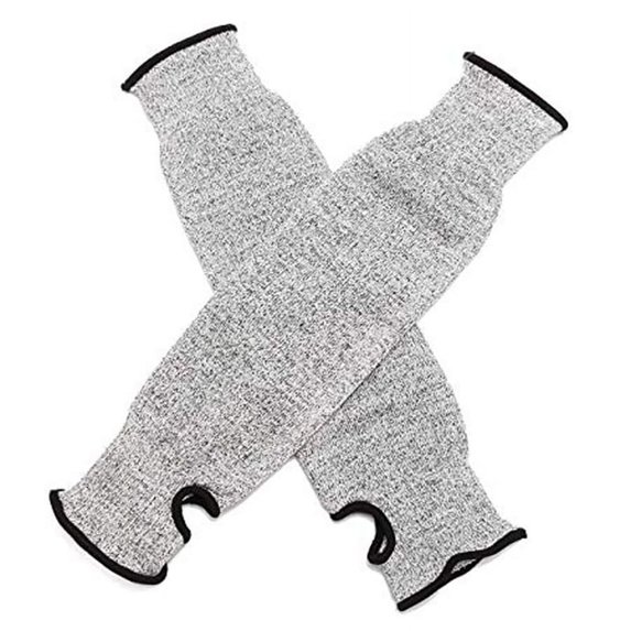 Ruanlalo 2Pcs Anti Cut Puncture Proof Safety Long Arm Sleeves Guard Bracer Protector Grey 36cm
