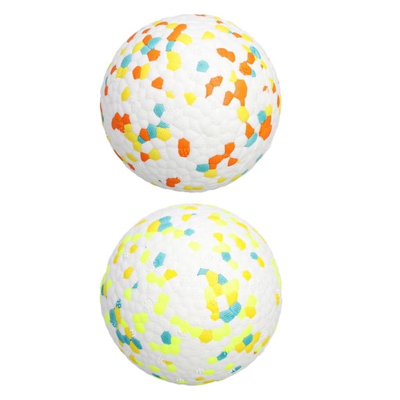 Ruanlalo 2Pcs Dog Toy Balls Intelligence Interactive 3-inch Soft Puppy Chewing Fetch Toys for Medium Large Dogs