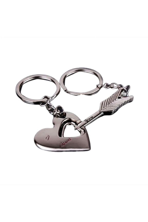 2Pcs Key Chain Heart Multipurpose Zinc Alloy Creative Lovers Keychains for Car Key