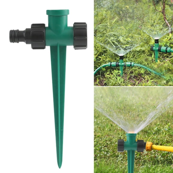 Ruanlalo 2Pcs Watering Plug Double Head Garden Hose Sprinkler Irrigation Connector Ground Stake for Lawn