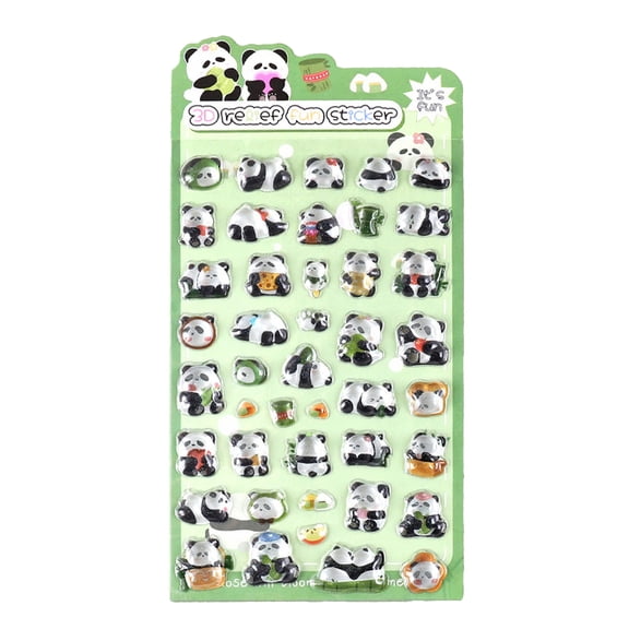 Ruanlalo 3D Panda Bunny Puffy Stickers Faux Crystal Gem Relief Stickers for Phone Decoration Cute Cartoon Stickers for Kids DIY Crafts