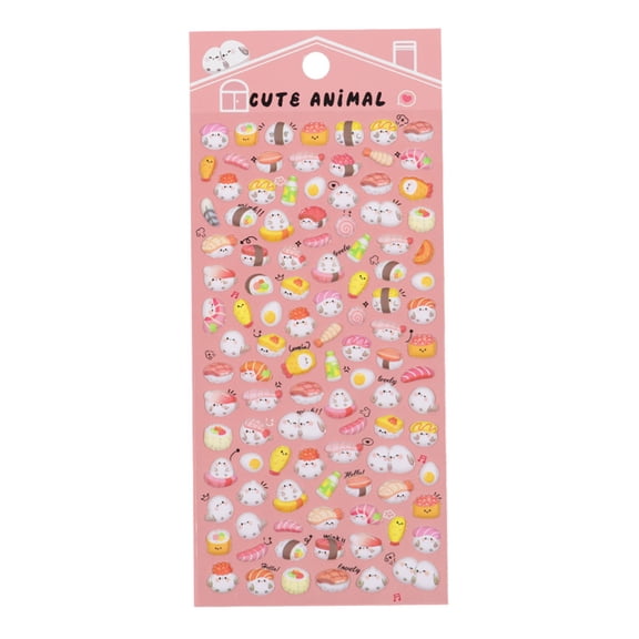 Ruanlalo 3D Puffy Stickers Cute Bunny Cat Animal Stickers for Kids Waterproof Foam Stickers for Crafts Journals And Phones