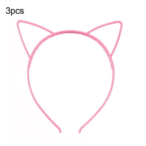 Ruanlalo 3Pcs Lovely Cat Ears Women Girls Hoop Hairband Headband Party Hair Accessories Pink