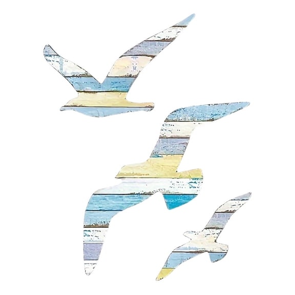 Ruanlalo 3Pcs/Set Wooden Seagull Wall Decoration Farmhouse Rustic Nautical Sea Bird Wall Art Sculpture Home Living Room Bathroom Wall Decorative Sign