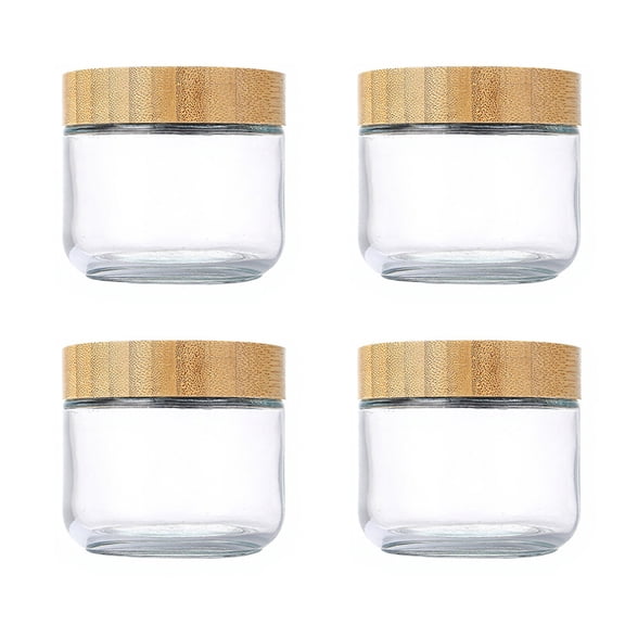Ruanlalo 4Pcs/Set Overnight Oats Jars Glass Airtight Jars with Lids Leakproof Meal Prep Containers Reusable Sealed Food Storage Jars for Breakfast Yogurt Parfait Smoothies Salad