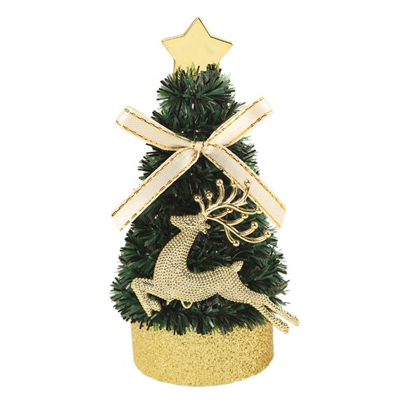 Ruanlalo 5 Inch Mini Christmas Tree Artificial Tabletop Christmas Tree Decorations with Star Tree Topper for Winter Fireplace Mantel Decor