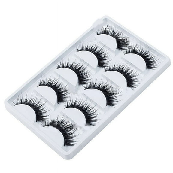 Ruanlalo 5 Pairs Makeup False Eyelashes Handmade Long Thick Fake Eye Lashes Extension