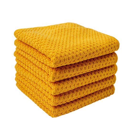 Ruanlalo 5Pcs Microfiber Dishcloths Absorbent Textured Reusable Rag Kitchen Cleaning Cloth for Washing Dishes Wiping Glassware