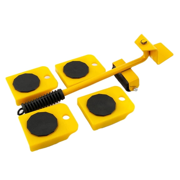 Ruanlalo 5Pcs/Set Furniture Lifter Mover Tool with Crowbar Heavy Duty Furniture Mover with 4 Wheels Household Appliance Roller Furniture Moving Dolly Slider