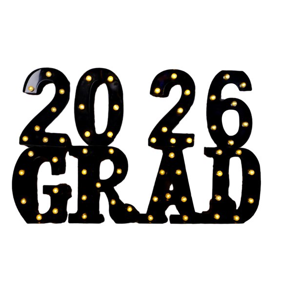 Ruanlalo 8/9Pcs 2026 Grad Light-up Letter Sign LED Marquee Letter Light Battery Powered Kindergarten High School College Graduation Party Decor