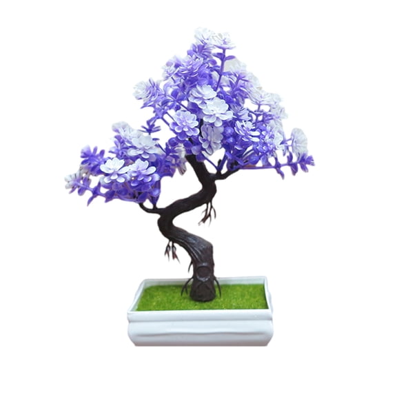 Ruanlalo Artificial Bonsai Tree Indoor Small Fake Plants with Resin Pot for Home Office Desk Shelf Bathroom Bedroom Living Room Decoration