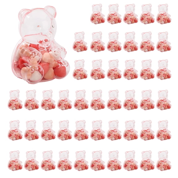 Ruanlalo Bear-Shaped Candy Box Large Capacity Clear Plastic Storage Container Reusable Decorative Candy Storage Jar