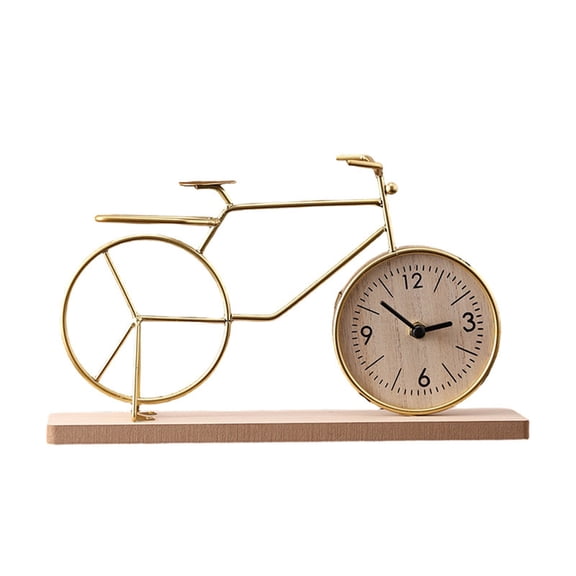 Ruanlalo Bicycle Table Clock Mini Bike Model Alarm Clock Battery Powered Decorative Metal Tabletop Clock for Living Room Kitchen Bathroom Office Desk Shelf Mantel Decor