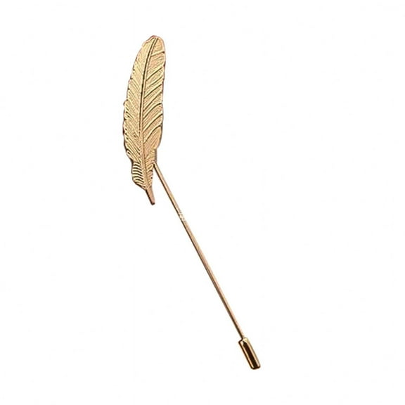 Ruanlalo Brooch Elegant Decorative Vintage Men Feather Lapel Pin for Suit
