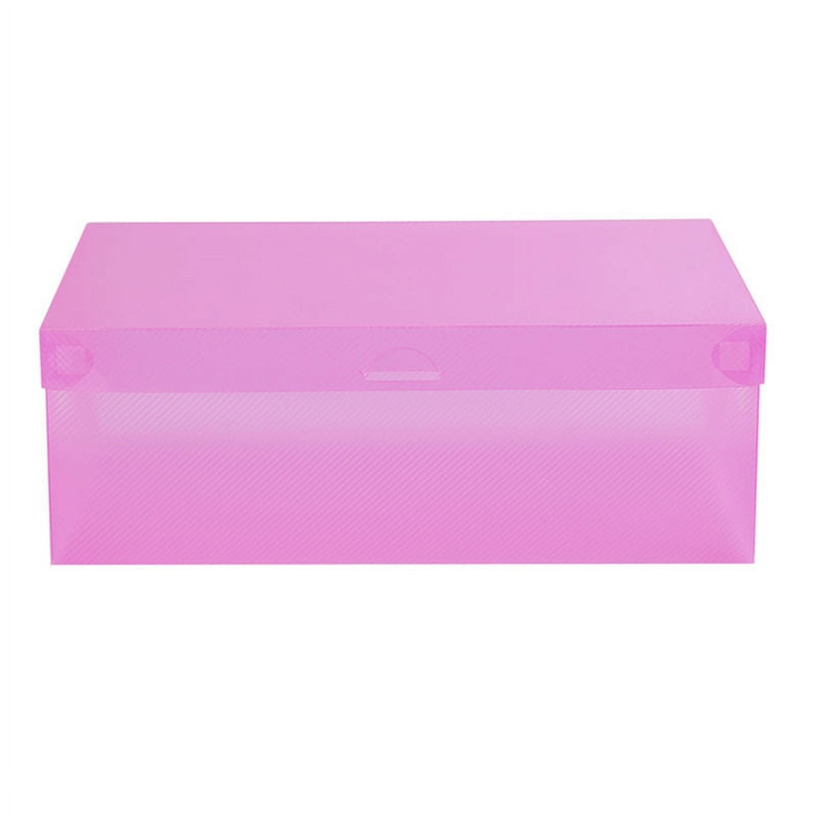 Ruanlalo Candy Color Clear Plastic Shoebox Lady Stackable Shoes Storage