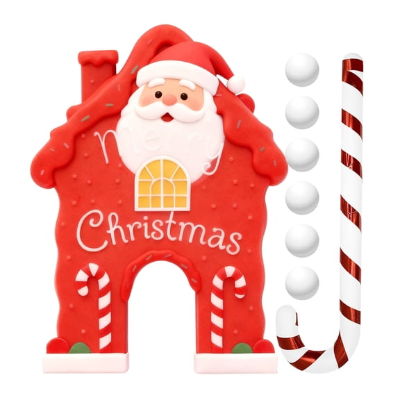 Ruanlalo Christmas Gingerbread Golf Game Set Indoor Party Activity Golf Game with Candy Cane Club And 6 Balls Holiday Party Games for Family Kids Adults
