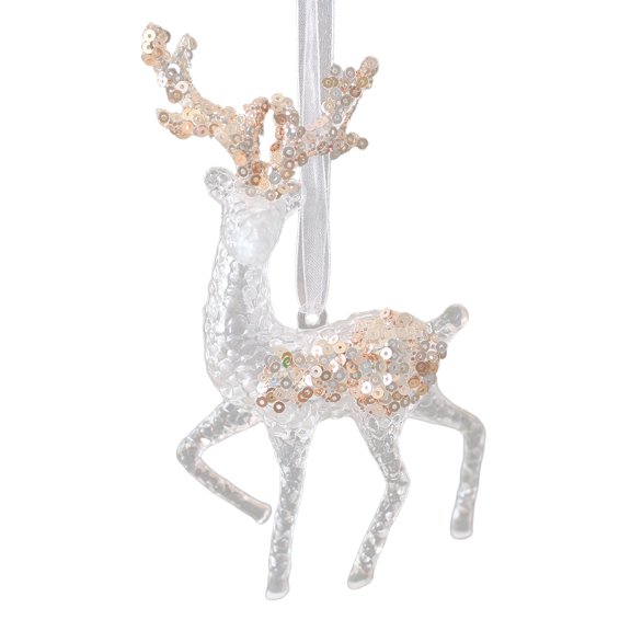 Ruanlalo Christmas Ornament Glitter Sequin Transparent Snowflake Ballet Dancer Hanging Ornament Holiday Decor