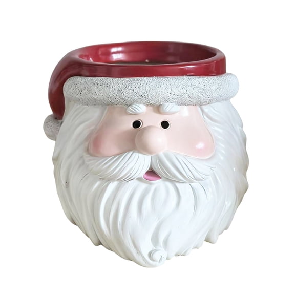 Ruanlalo Christmas Snowman Planter Pot Santa Claus Head Resin Succulents Herb Plants Flower Pot Home Balcony Garden Decoration