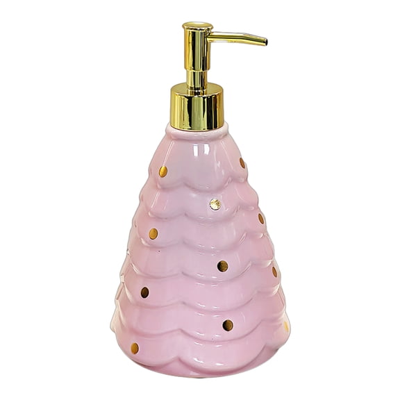 Ruanlalo Christmas Soap Dispenser Refillable Leak Proof Decorative Pump Bottle Holiday Christmas Tree Hand Soap Dispenser