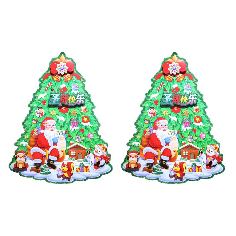 lystmrge Glitter Stickers Sheet Stickers Portable Shooting Bench Christmas  Wndow Grille Sticker Santa Claus Glass Window Decoration 