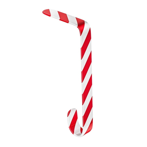 Ruanlalo Christmas Stocking Hooks Mantel Xmas Stocking Hangers Candy Cane Design Non-Slip Stocking Holders for Mantel Christmas Party Decoration
