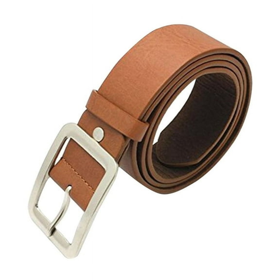 Ruanlalo Classic Men Faux Leather Casual Business Waist Strap Belt Fashion Accessory Gift Brown