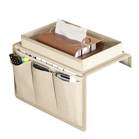 Ruanlalo Couch Cup Holder Tray Couch Drink Holder Caddy Sofa Armrest Organizer with Side Pockets for Remotes Cell-Phone Tablet Snack