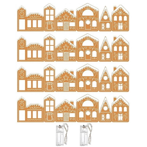 Ruanlalo DIY Foldable Christmas Gingerbread House Cardboard Kit with LED Light Make A Gingerbread House Craft Kit for Home Kitchen Cabinet Christmas Party Decoration