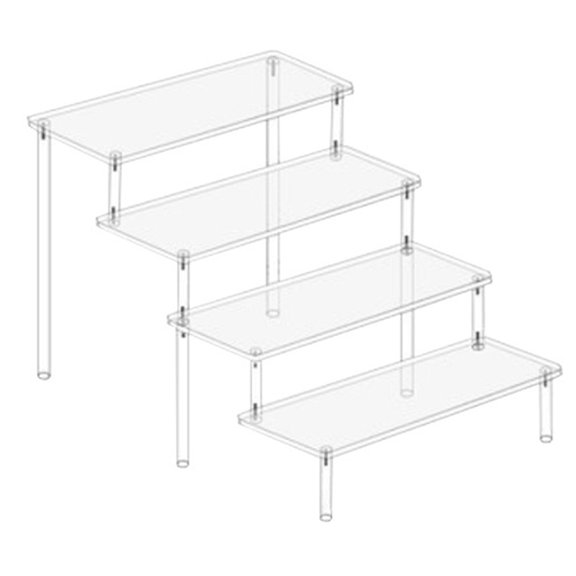 Ruanlalo Display Rack Stackable Multi-Tier Shelf Acrylic Organizer Stain-resistant Display Shelf Kitchen Pantry Bathroom Countertop Organizer