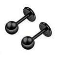 thumbnail image 1 of Ruanlalo Ear Studs Simple Easy Matching Titanium Steel Barbell Shape Helix Tragus Women Earrings for Party Black 1.4cm, 1 of 6