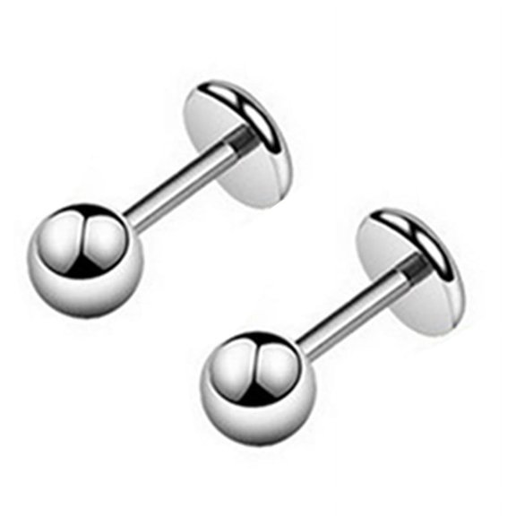 Ruanlalo Ear Studs Simple Easy Matching Titanium Steel Barbell Shape Helix Tragus Women Earrings for Party Steel 1.4cm