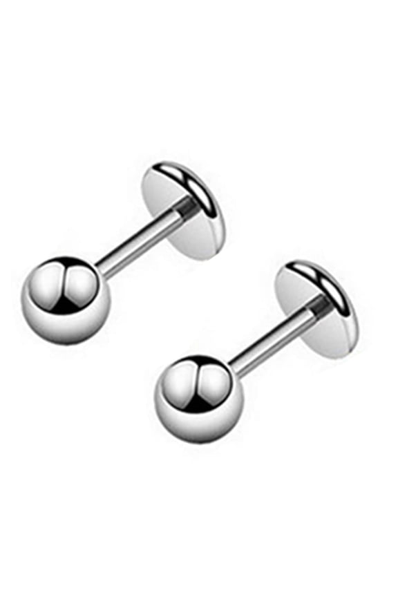 Ear Studs Simple Easy Matching Titanium Steel Barbell Shape Helix Tragus Women Earrings for Party Steel 1cm