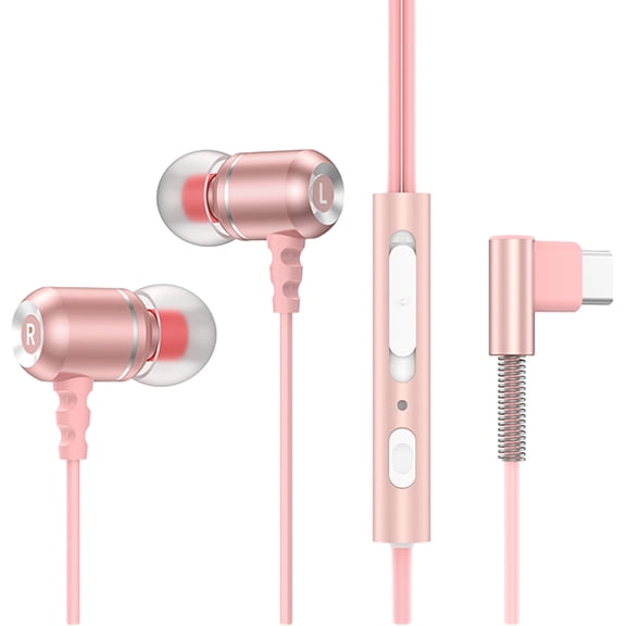 Ruanlalo Earphones,Type-C In-Ear Wired Headset with Noise-Cancelling Mic Enhanced Bass Clear HiFi Sound Wired Earphones