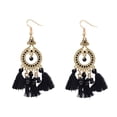 thumbnail image 1 of Ruanlalo Earrings Bohemian Style Exquisite Alloy Tassels Drop Dangle Hook Earrings for Women Black, 1 of 6
