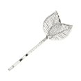 thumbnail image 1 of Ruanlalo Elegant Leaves Hollow Out Hairpin Slide Clip Women Fashion Accessory Decor Silver, 1 of 6