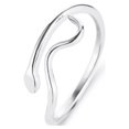 thumbnail image 1 of Ruanlalo Fashion Adjustable Water Wave Ripple Women Finger Ring Party Jewewlry Decor Gift Silver, 1 of 6