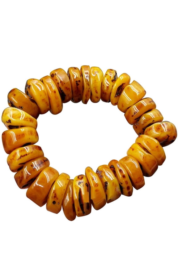 Fashion Natural Amber Beeswax Abacus Beaded Bracelet Hand Jewelry Accessory Gift Old Wax