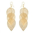 thumbnail image 1 of Ruanlalo Fashion Women Hollow Leaf Shaped Drop Dangle Hook Earrings Party Jewelry Gifts Golden, 1 of 6