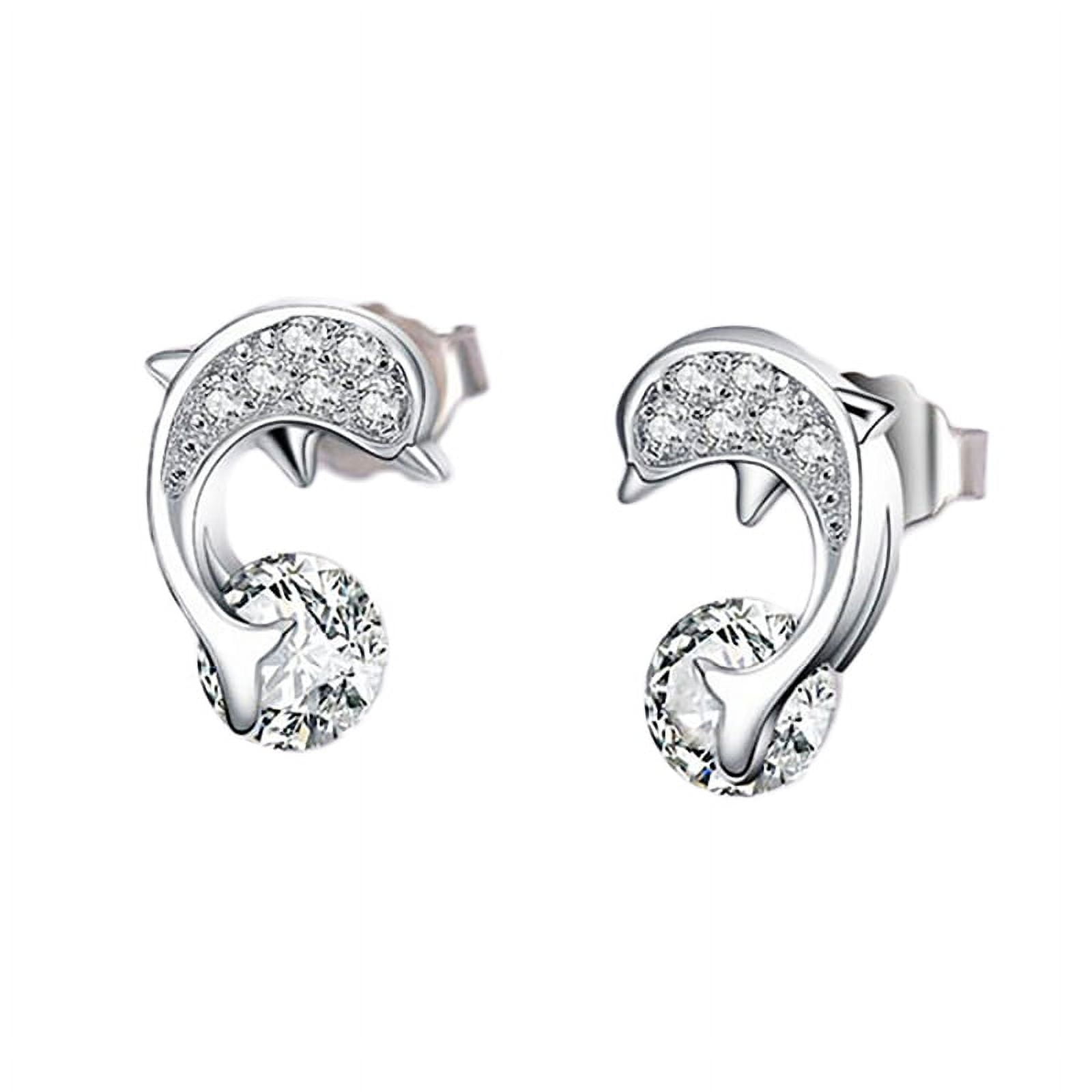 Ruanlalo Fashion Women Lady Elegant Dolphin Ear Stud Earrings Gift