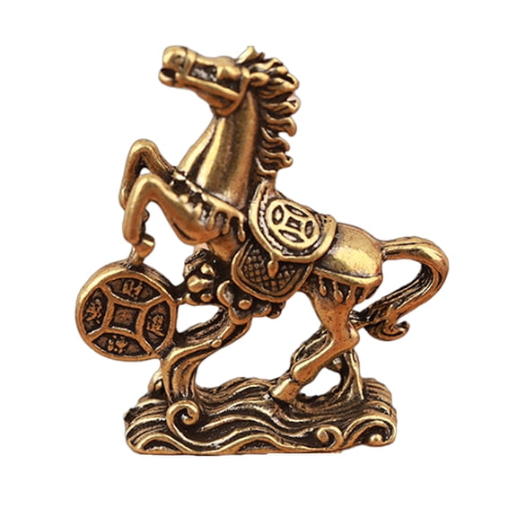 Ruanlalo Feng Shui Horse Statue 2026 Year of Horse Tabletop Brass Ornaments Chinese New Year Blessing Souvenir Zodiac Animal Sculpture for Spring Festival Home Decor