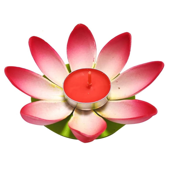 Ruanlalo Floating Garden Pond River Candle Wishing Light Lotus Flower Lamp Festival Decor Red