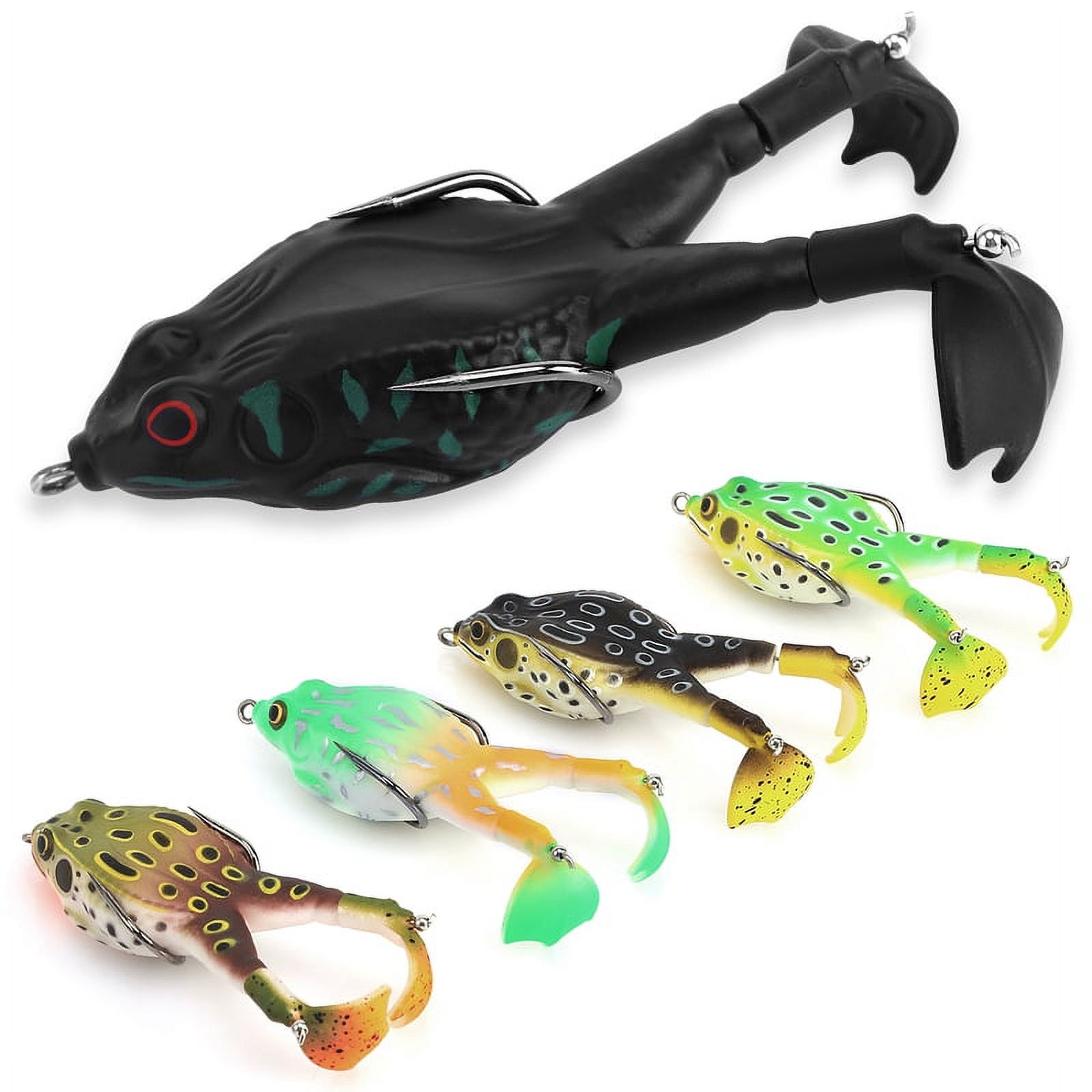 Ruanlalo Frog Lure Realistic Double Propellers Floating Soft High