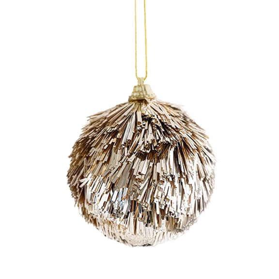 Ruanlalo Glitter Tinsel Pom Poms Christmas Ornament Fluffy Pom Pom Ball Christmas Tree Hanging Deecoration for Holiday Party Decor
