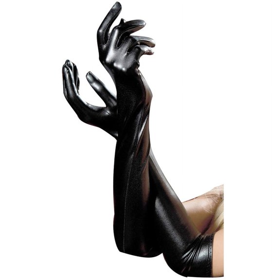 Ruanlalo Gloves,Gothic Women Wet Look Faux Leather Gloves Evening Party Dress Cosplay Costume