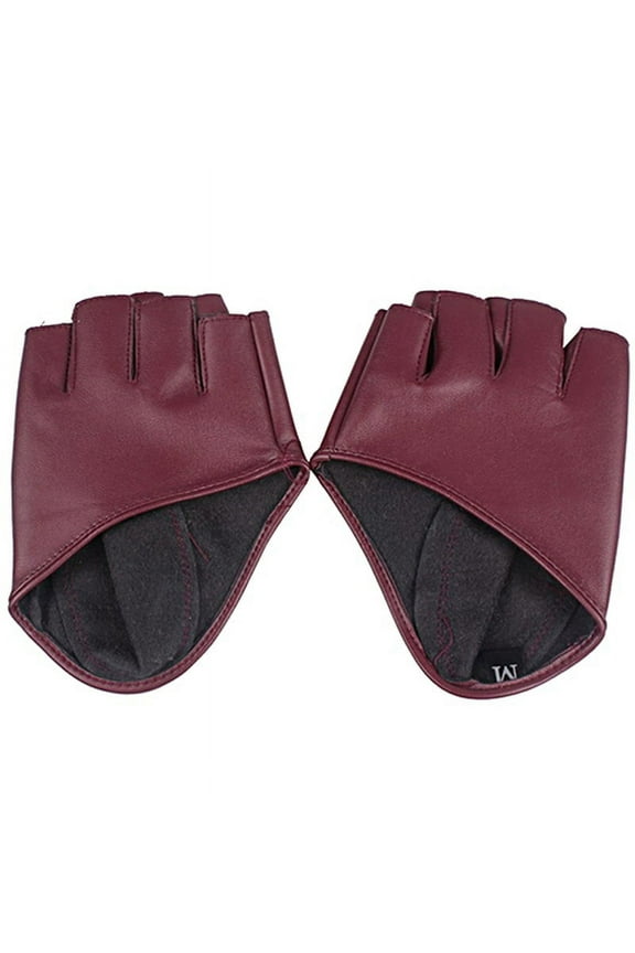 Gloves,Lady Fashion Faux Leather Half Finger Gloves Driving Pole Dancing Show Gloves